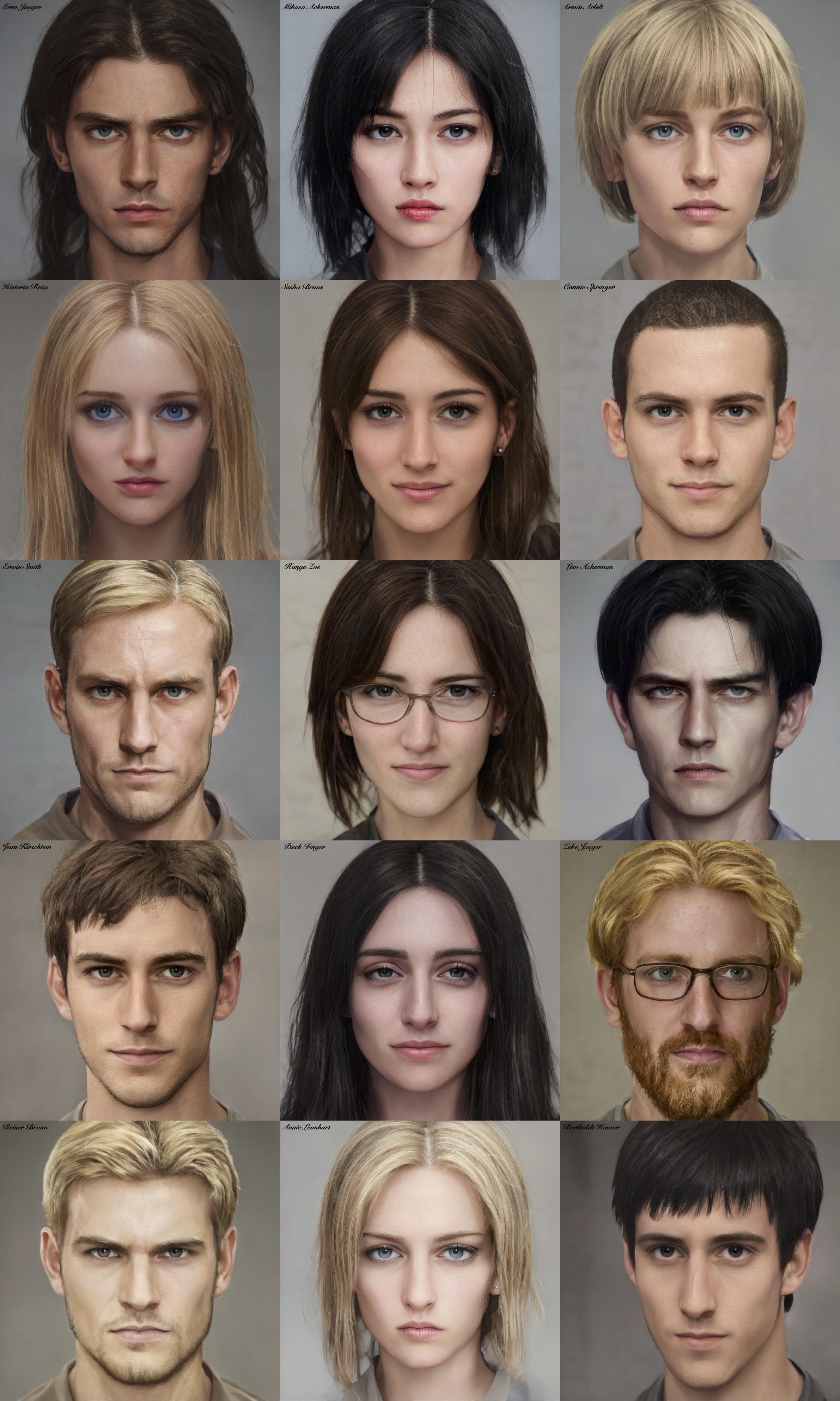 AOT characters I made using Artbreeder, version 2.0 | Scrolller