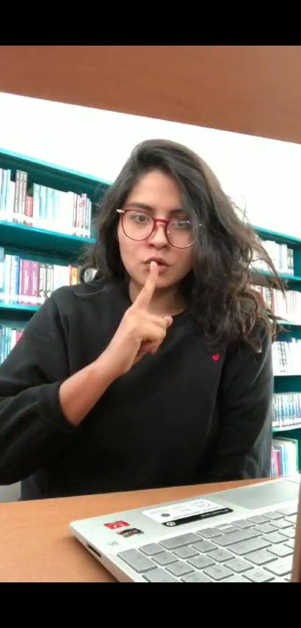 Indian girl showing boobs in library