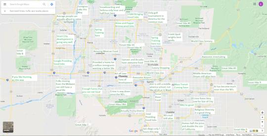 My Judmental Map of Phoenix got a lot of attention, so I created a Positive  map of Phoenix of all the things I about living here. | Scrolller